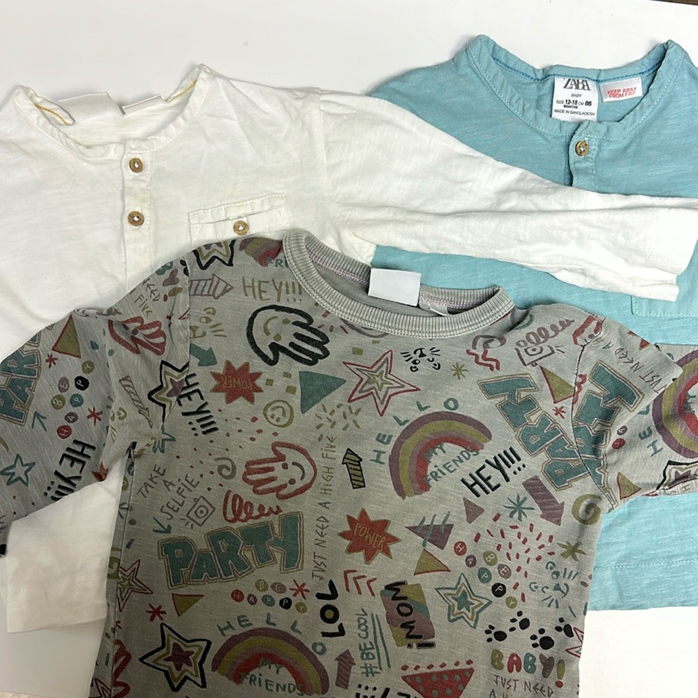 Zara 12-18 months longe sleeve shirts bundle